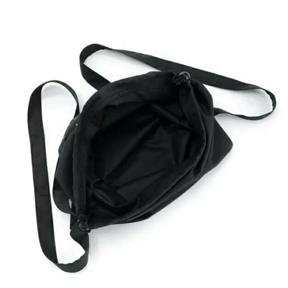 New Black Nylon Drawstring Backpack W/Stars - Picture 3 of 8